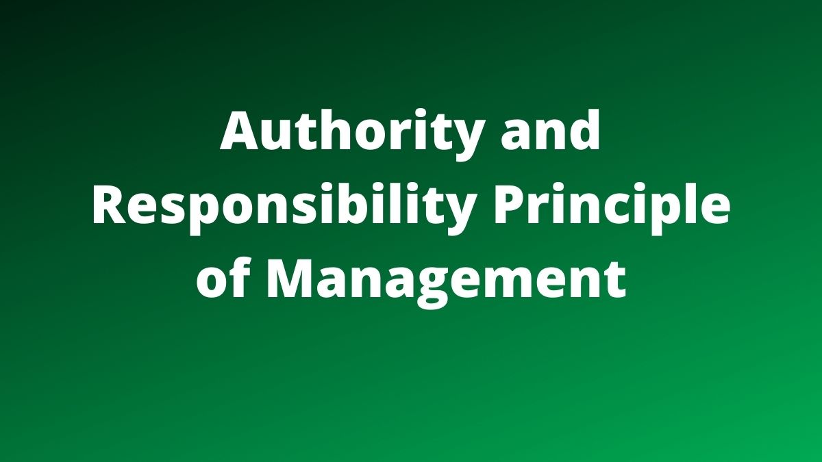 Authority and Responsibility Principle