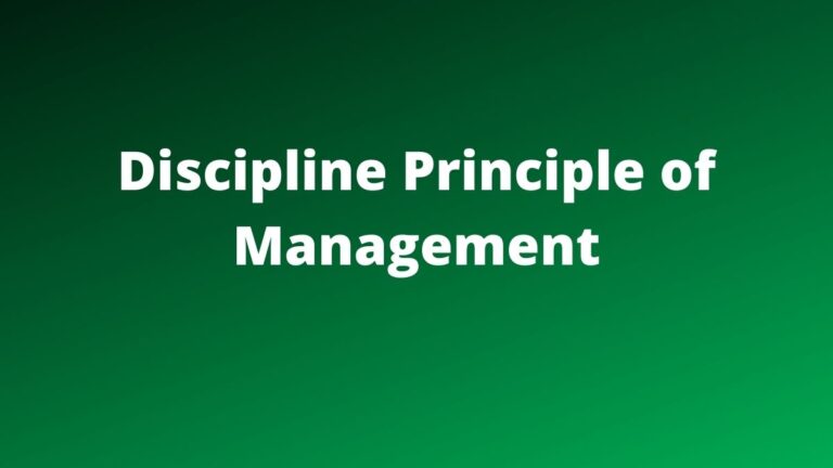 Discipline Principle of Management