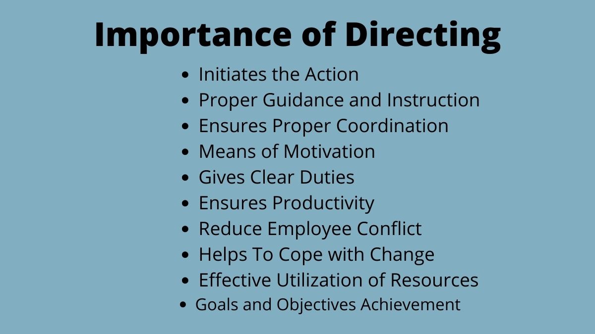 Importance of Directing