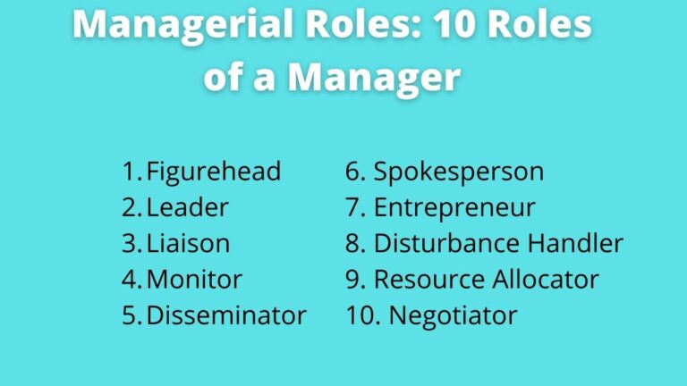 Managerial Roles