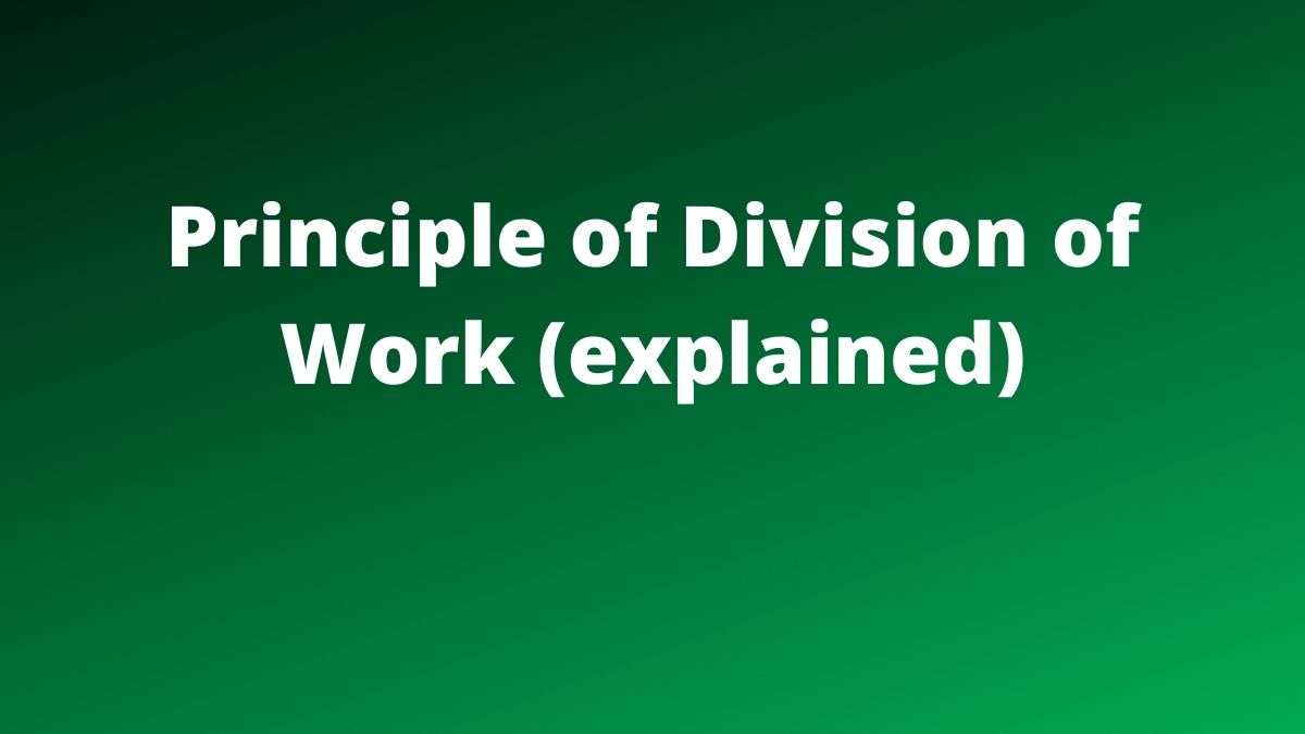 Division of Work Principle