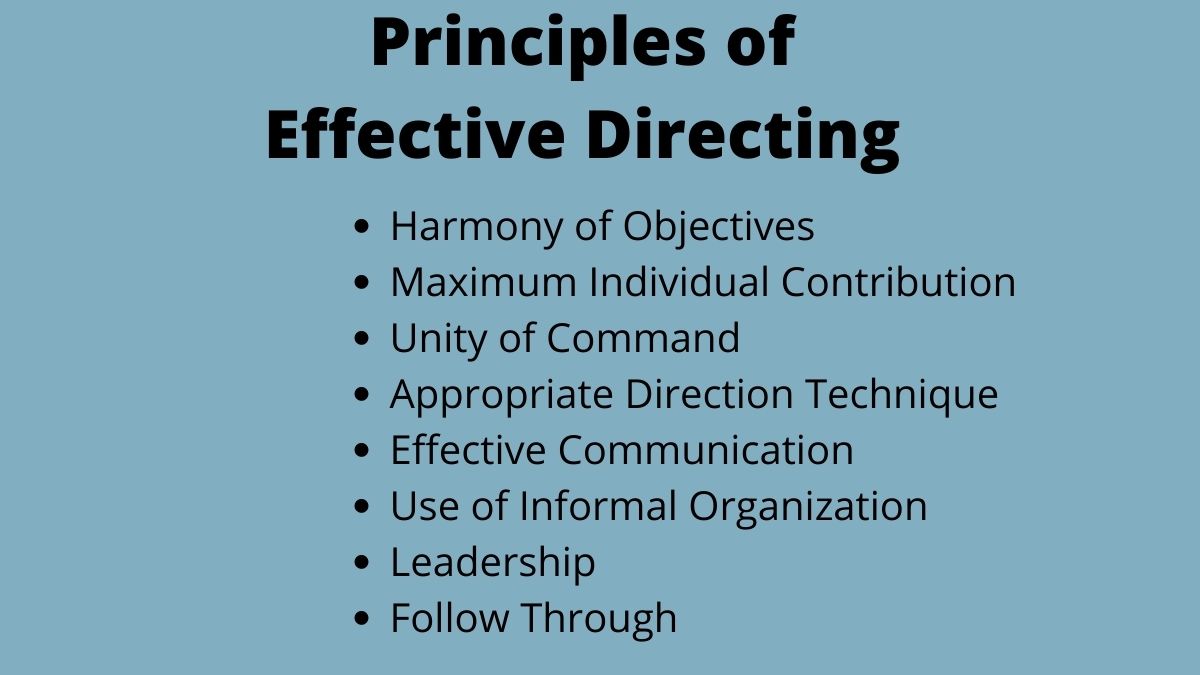 Principles of Directing