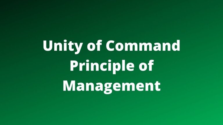 Unity of Command Principle