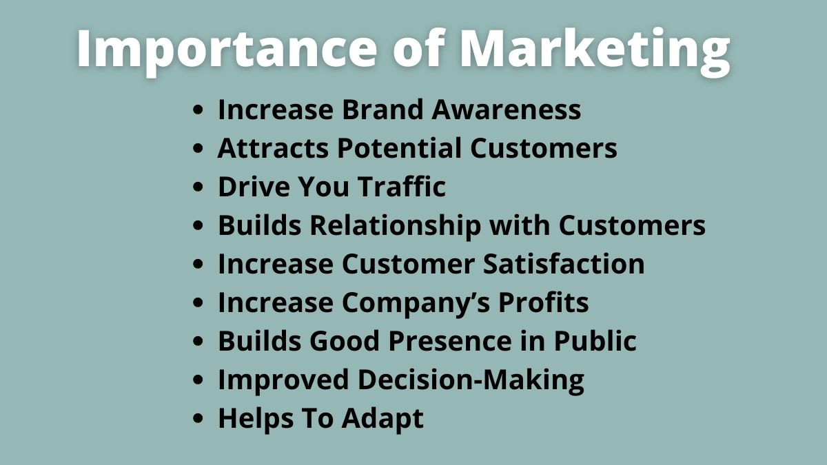 Importance of Marketing