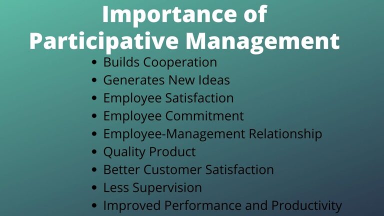 Importance of Participative Management