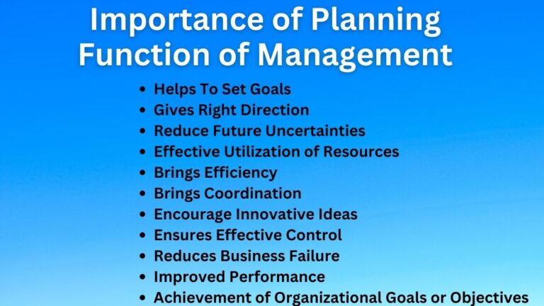 Importance of Planning