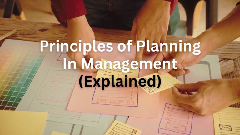 Principles of Planning