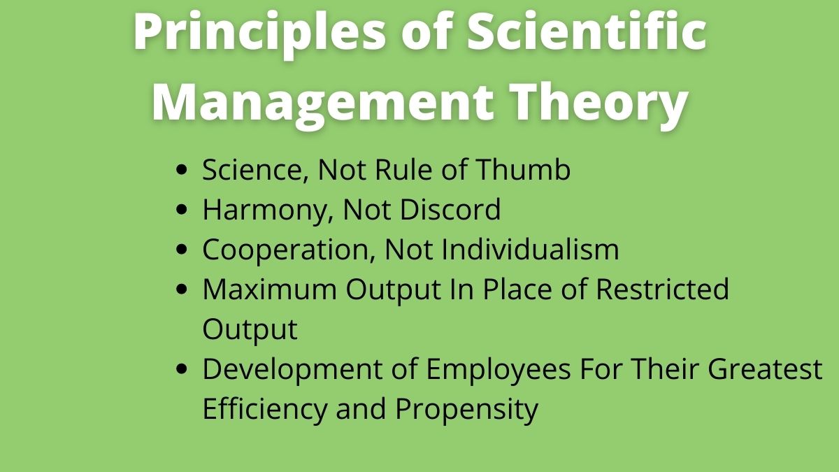 Principles of Scientific Management