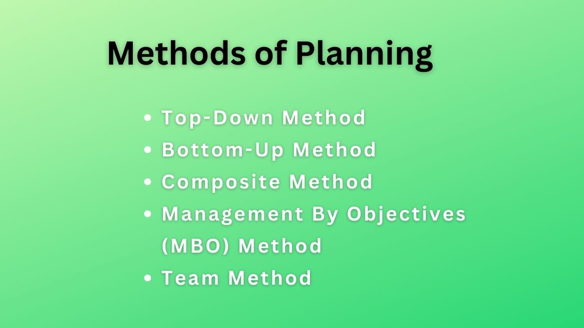 5 Methods of Planning with Examples - BokasTutor