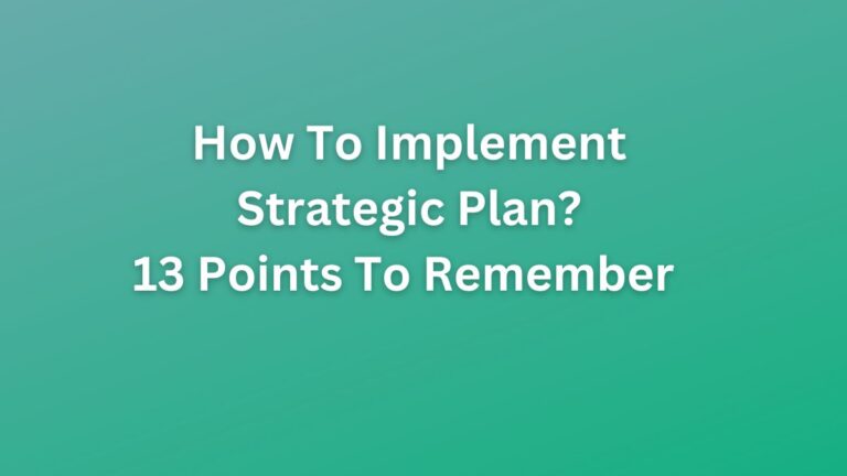 How to implement strategic plan