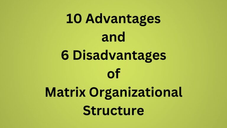 Advantages and Disadvantages of Matrix Organizational Structure