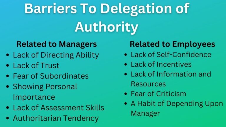 Barriers to Delegation of Authority