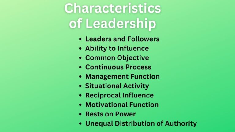 Characteristics of Leadership