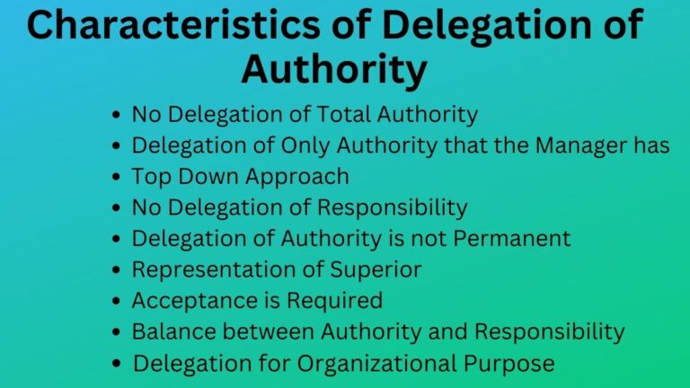 9 Characteristics of Delegation of Authority - BokasTutor