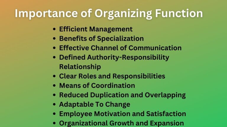 Importance of Organizing