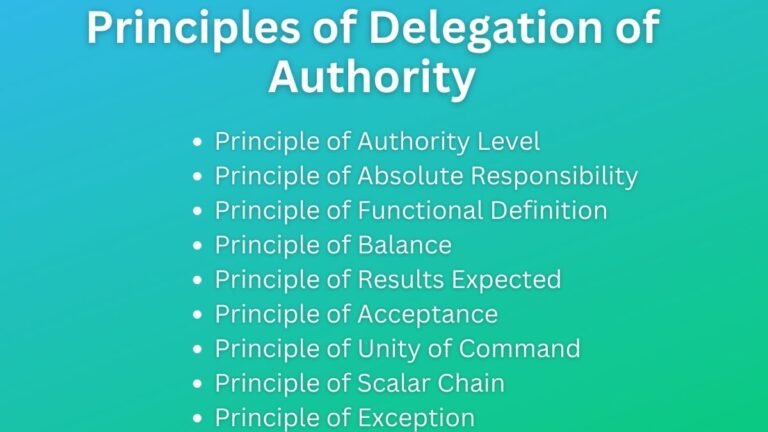 Principles of Delegation of Authority