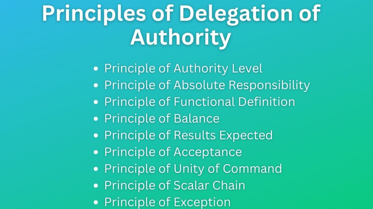 Principles of Delegation of Authority