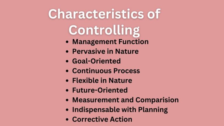 characteristics of controlling