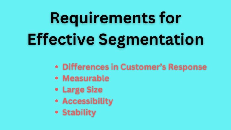 Requirements For Market Segmentation