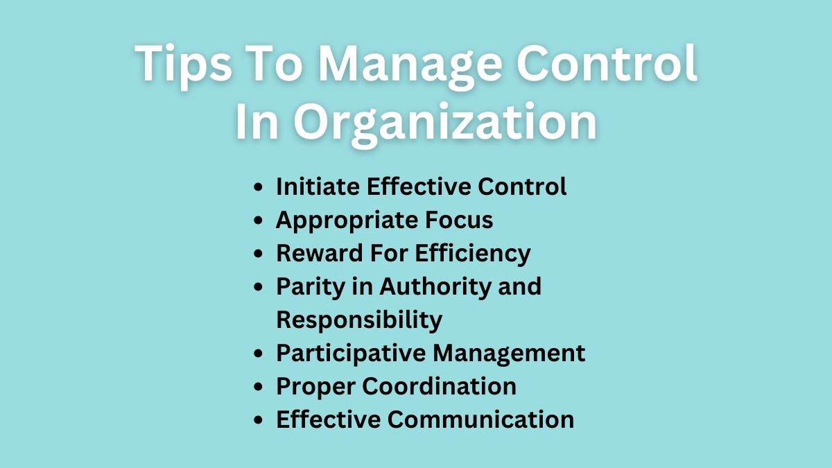 tips to manage control in organization